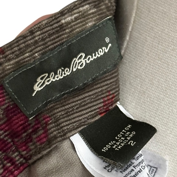 EDDIE BAUER Corduroy Dark Green Floral MIDI Skirt Granny Chic Western Retro 2 - Picture 9 of 14